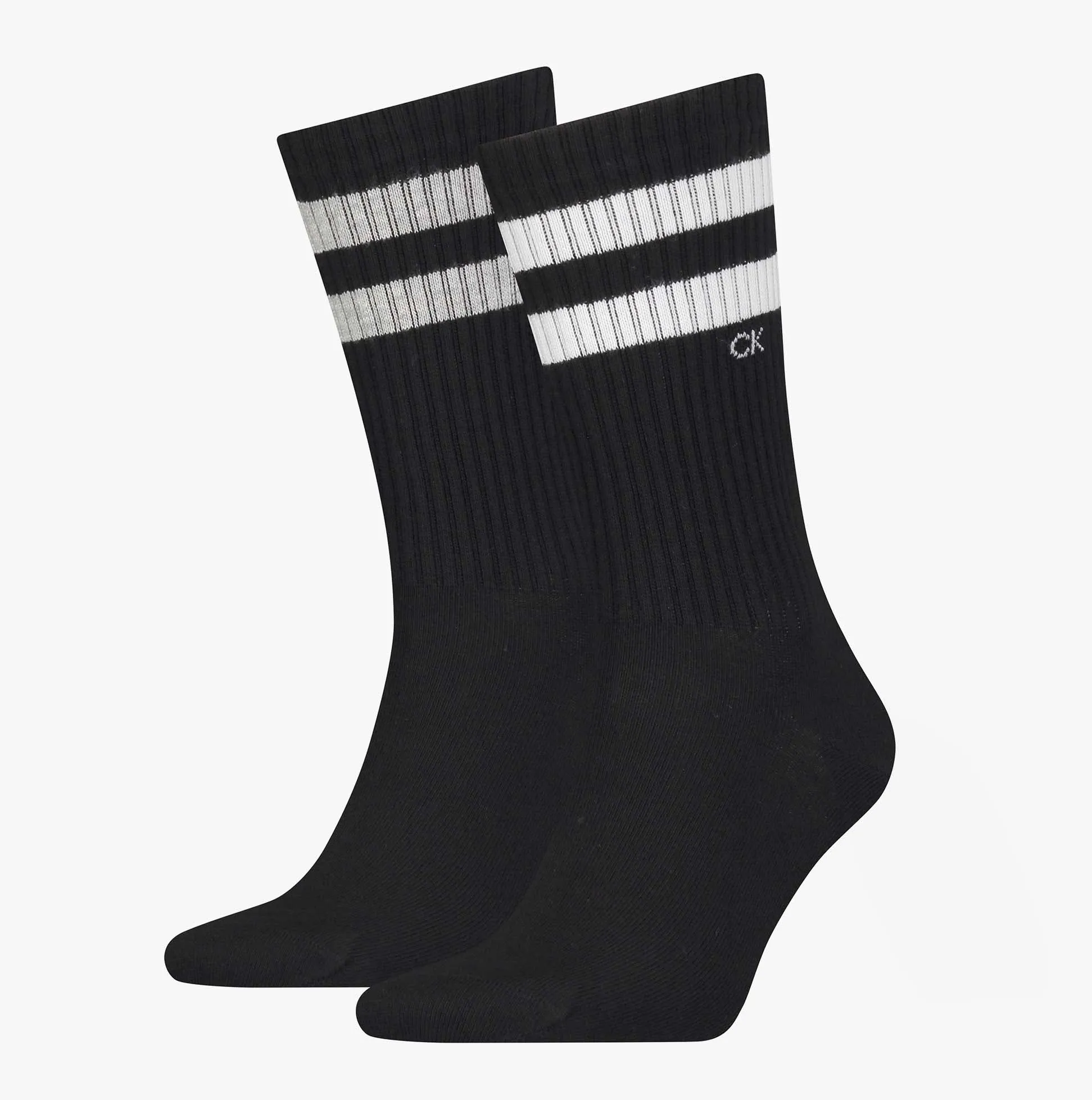 2 Pack Stripes Mens Socks Black