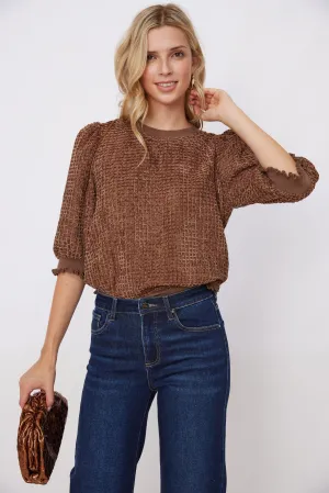 Abi Textured Puff Sleeve Top