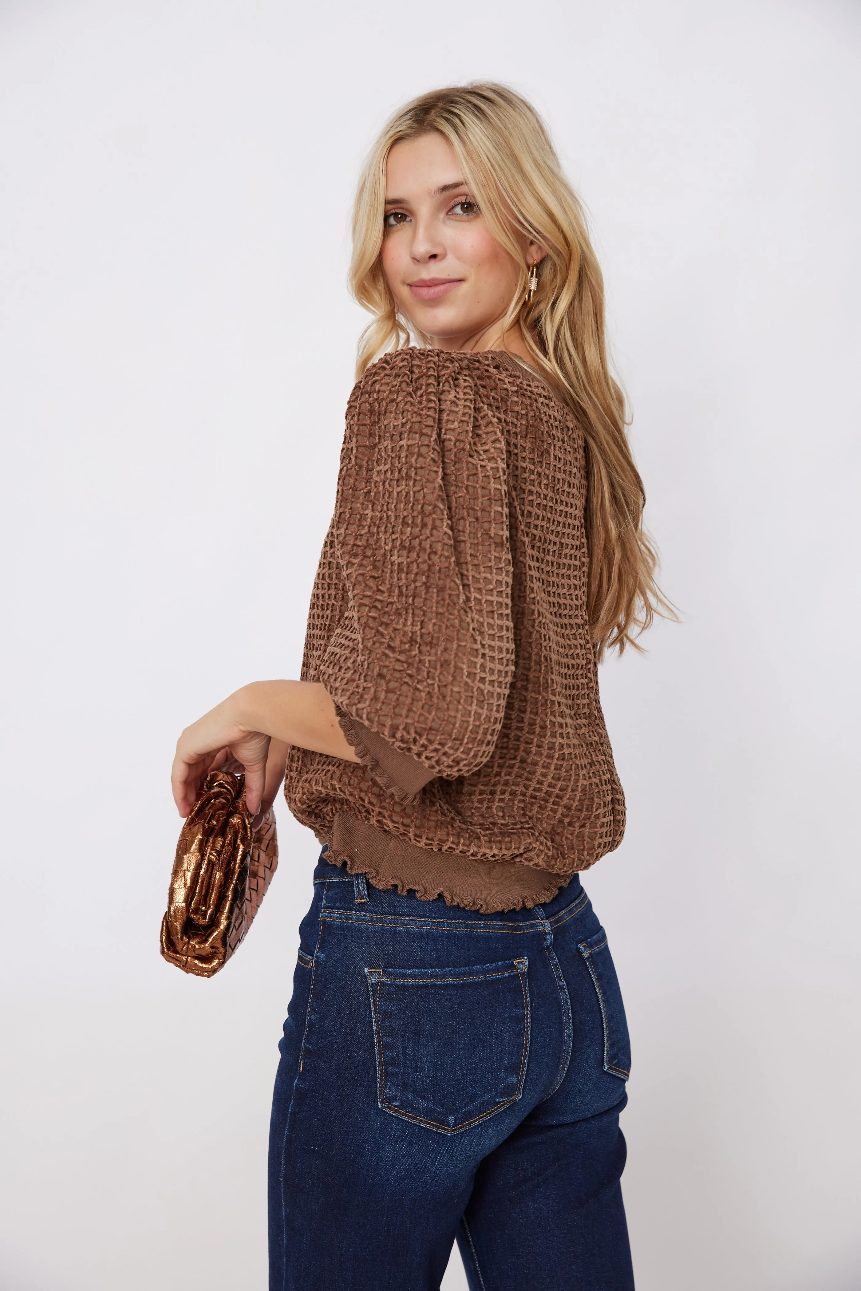 Abi Textured Puff Sleeve Top