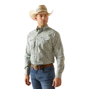Ariat Mens Blue Emery Long Sleeve Snap-Button Western Shirt