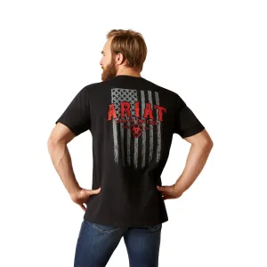Ariat Men's Western Vertical Flag Graphic Black T-Shirt