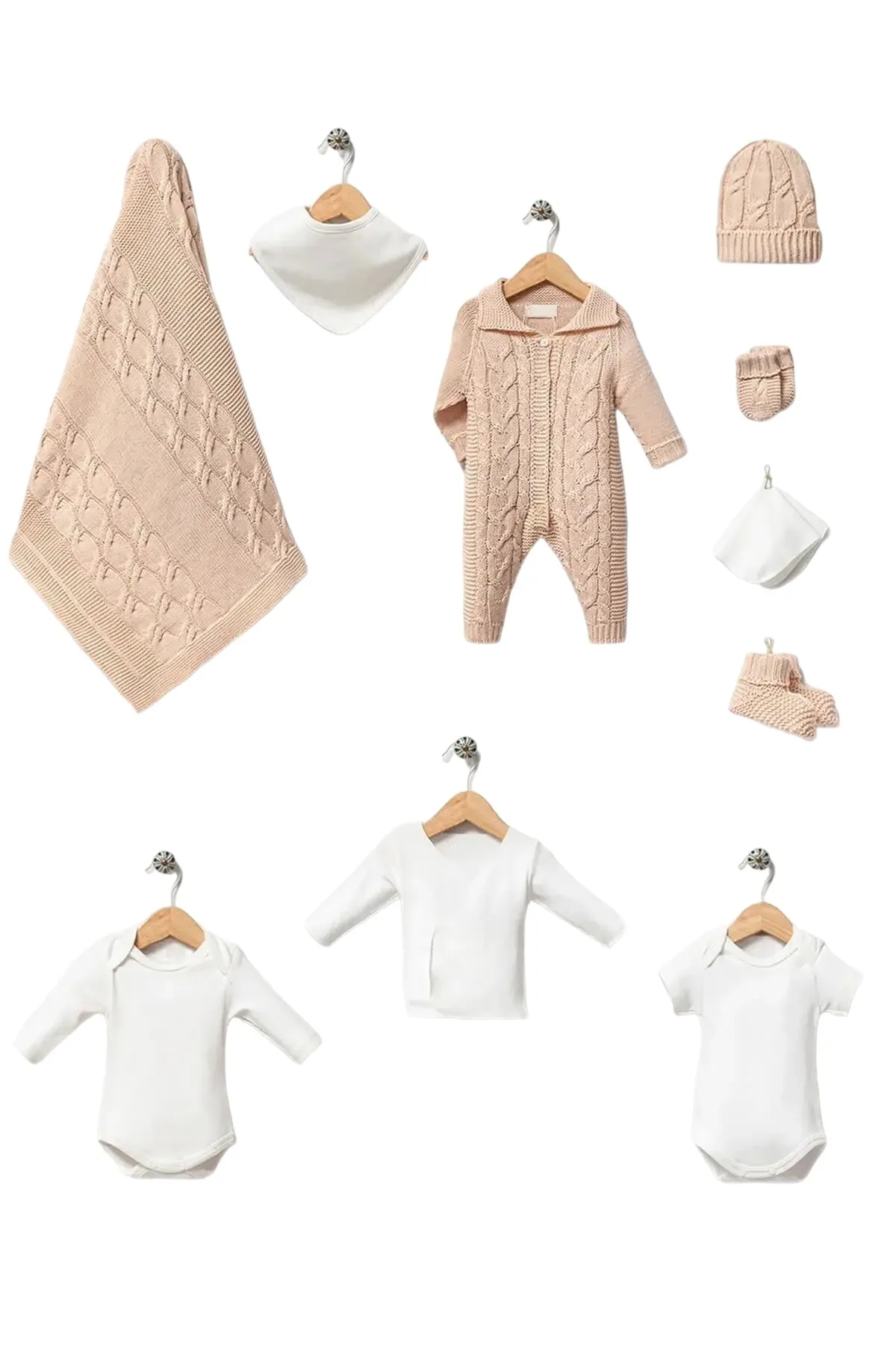 10-Piece Axel Beige Newborn Coming Home Outfit Set