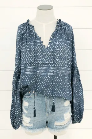 Balloon Sleeve Peasant Blouse
