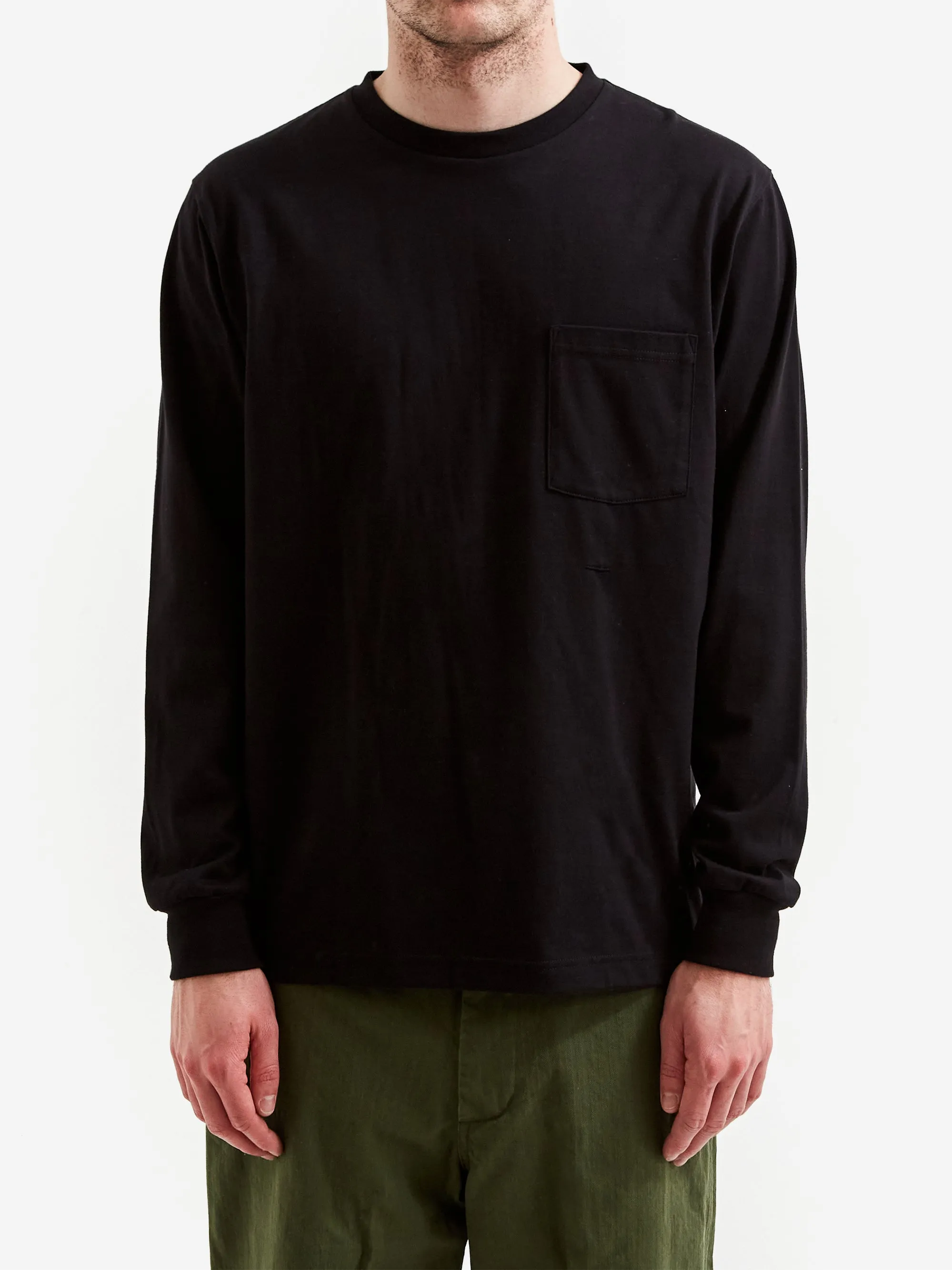 Beams Plus Long Sleeve Pocket T-Shirt 40/2 - Black