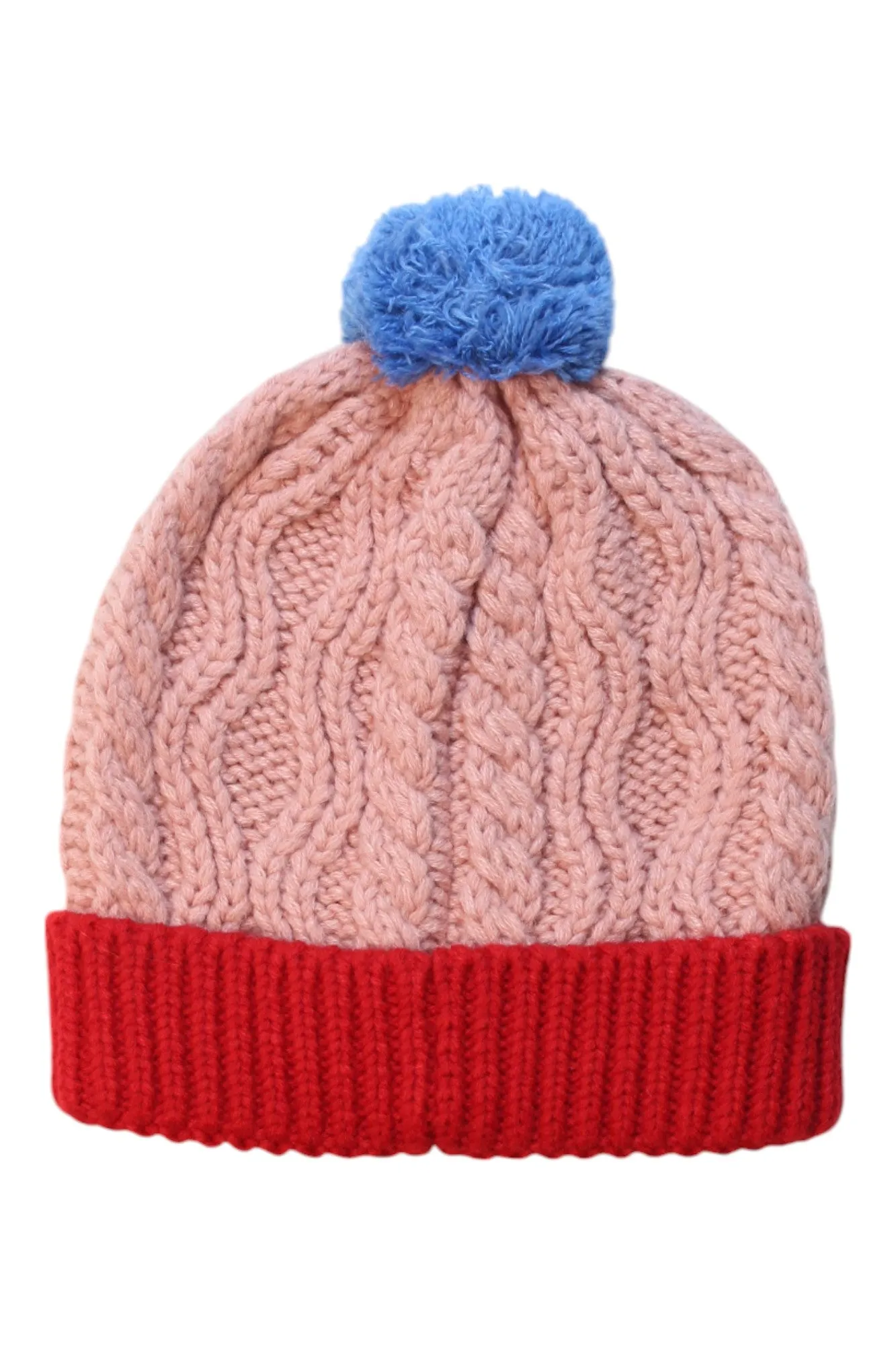 Boden Cable Knit Pom Pom Hat Size 8Y