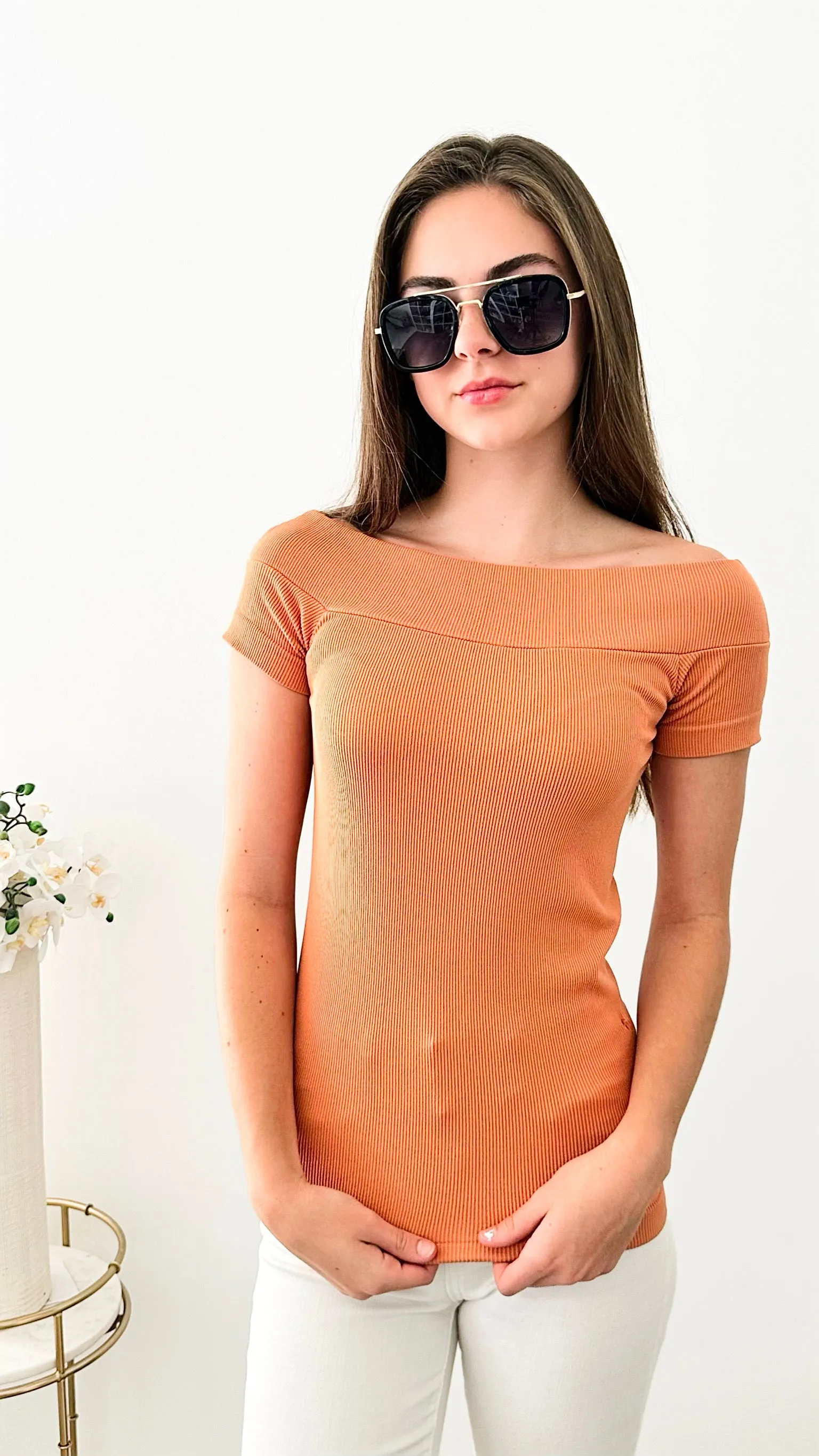 Brazilian Boatneck w/ Cap Sleeves Top