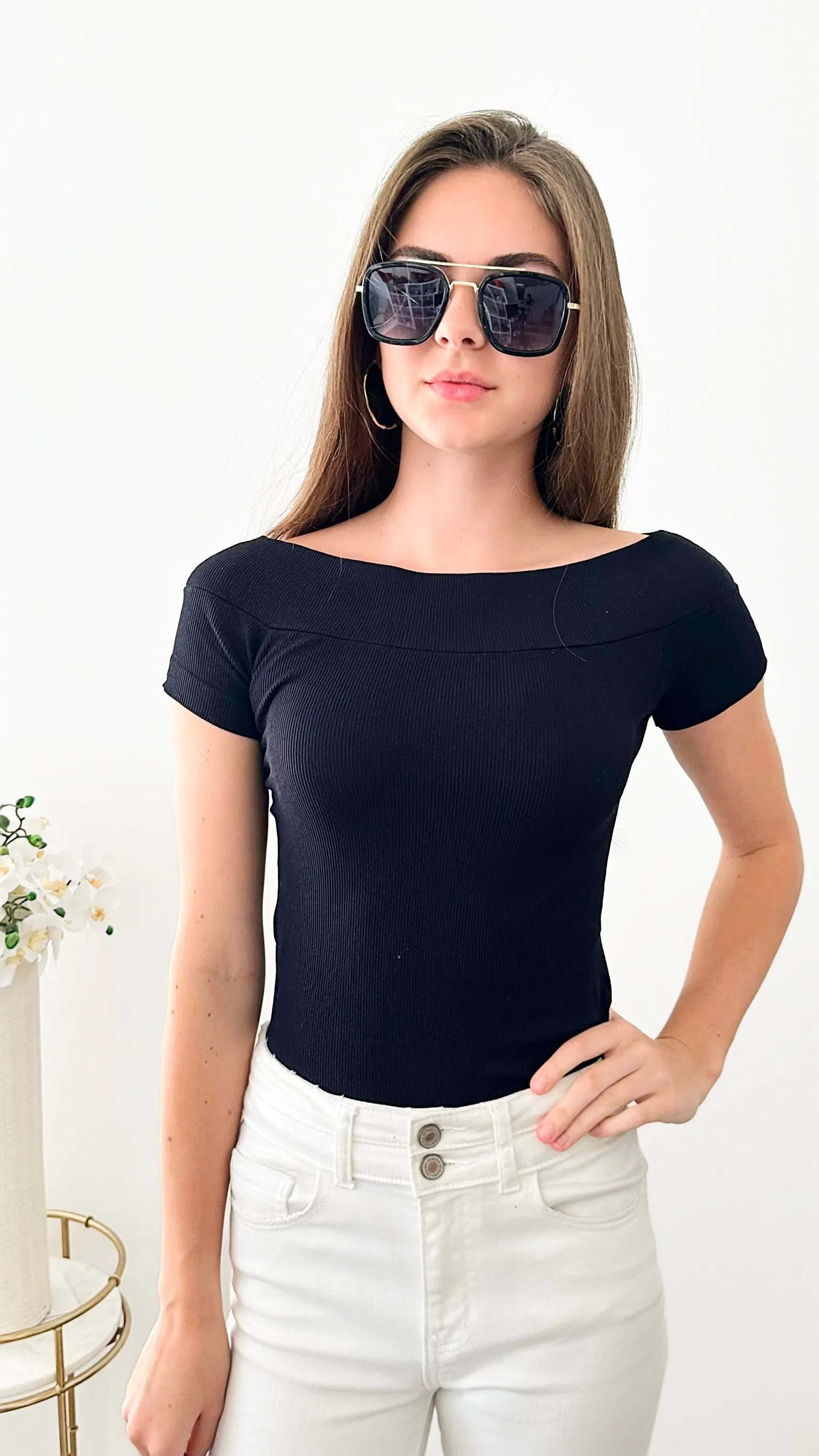 Brazilian Boatneck w/ Cap Sleeves Top