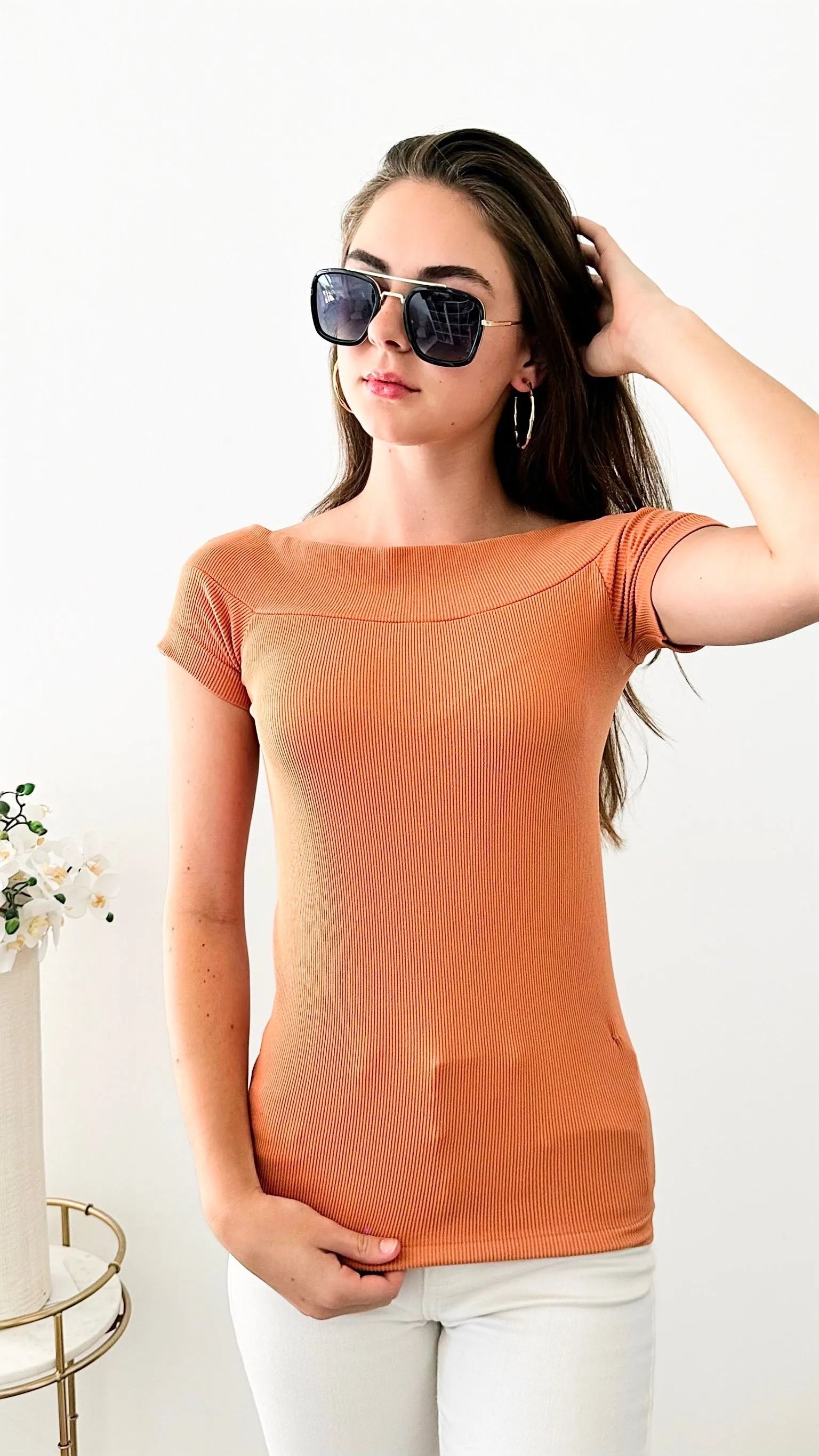 Brazilian Boatneck w/ Cap Sleeves Top