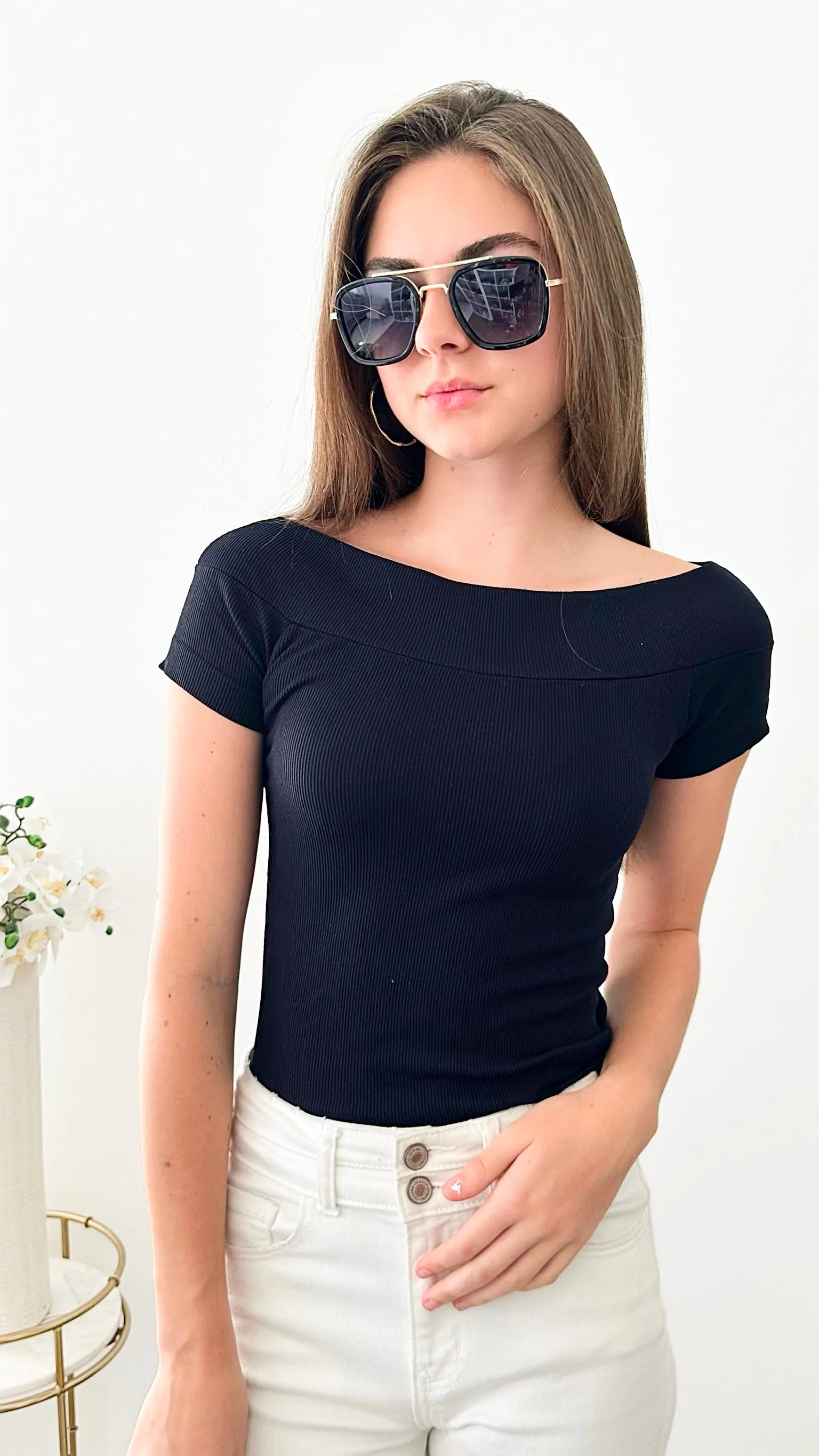 Brazilian Boatneck w/ Cap Sleeves Top