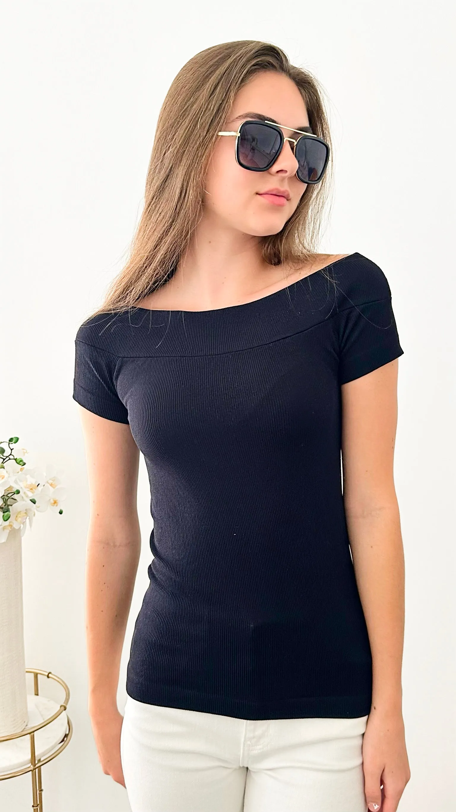 Brazilian Boatneck w/ Cap Sleeves Top