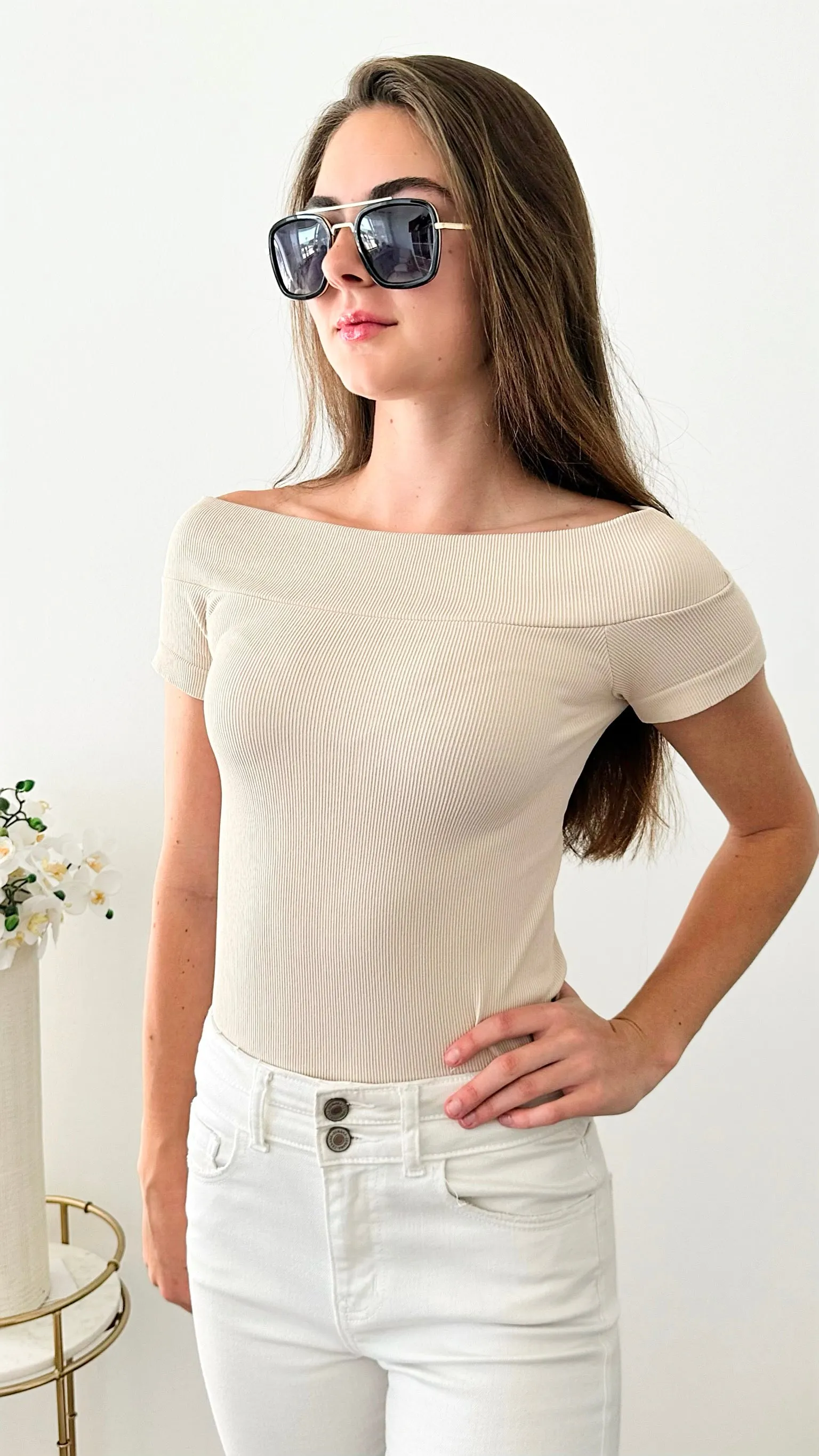 Brazilian Boatneck w/ Cap Sleeves Top