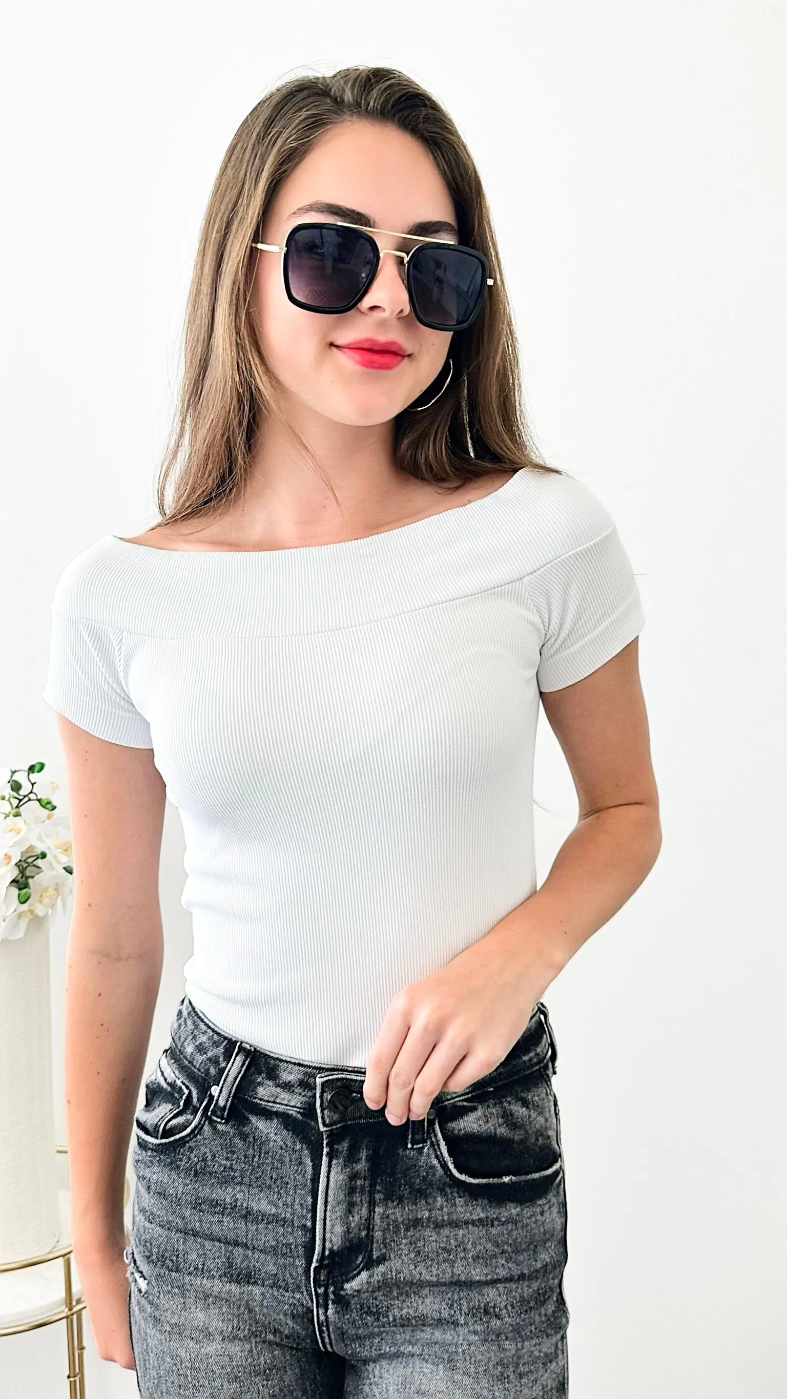Brazilian Boatneck w/ Cap Sleeves Top
