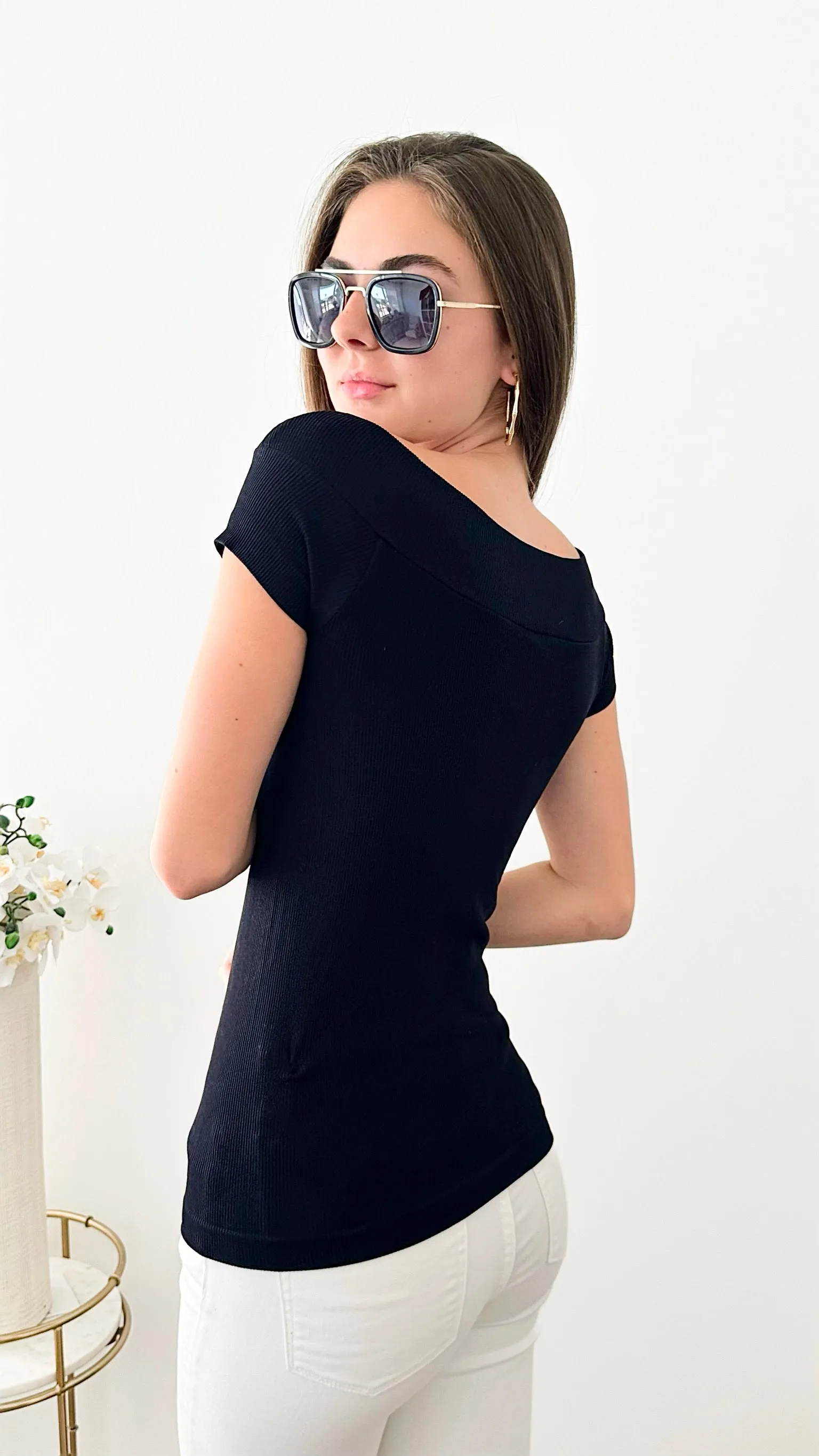 Brazilian Boatneck w/ Cap Sleeves Top