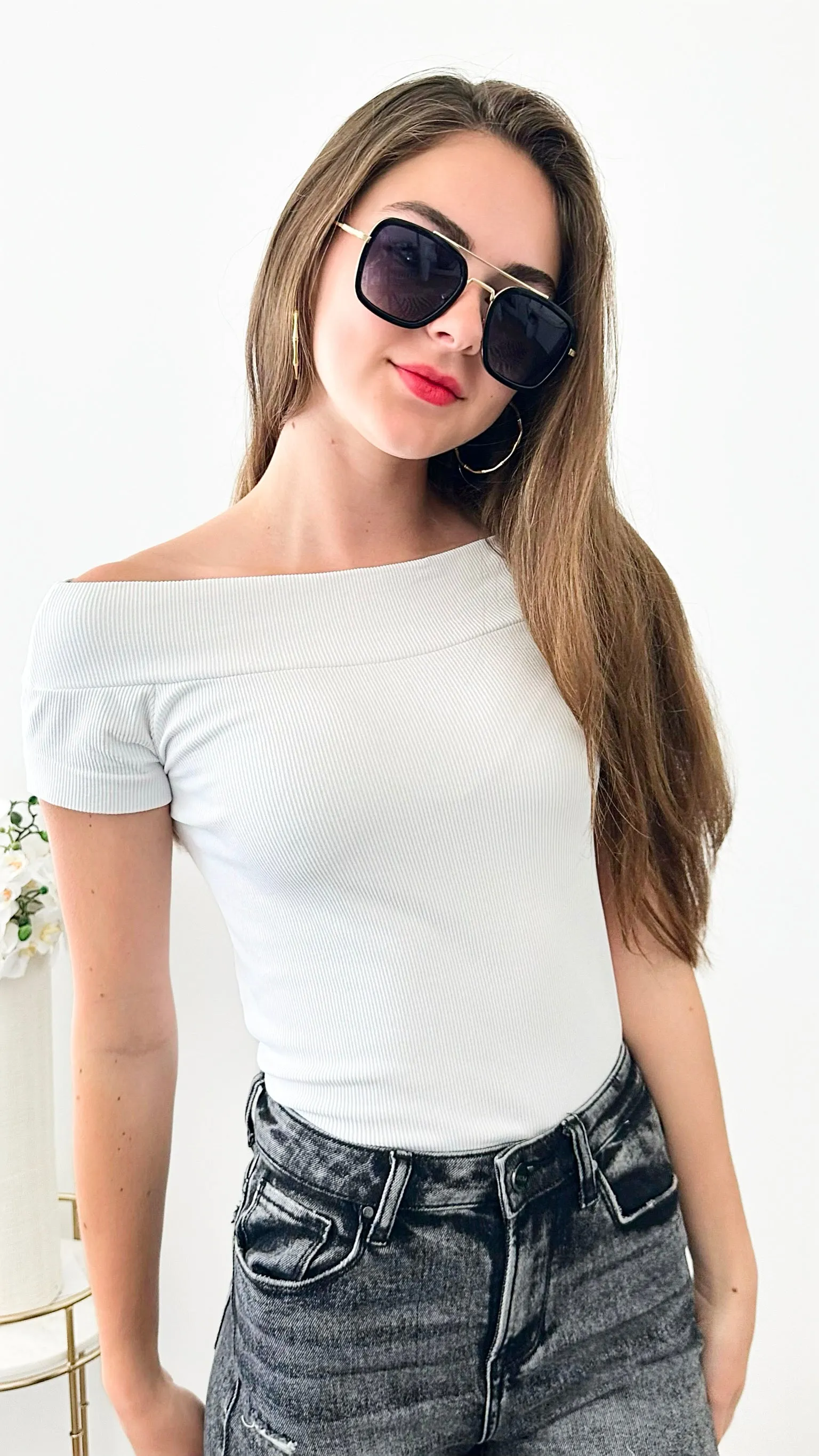 Brazilian Boatneck w/ Cap Sleeves Top