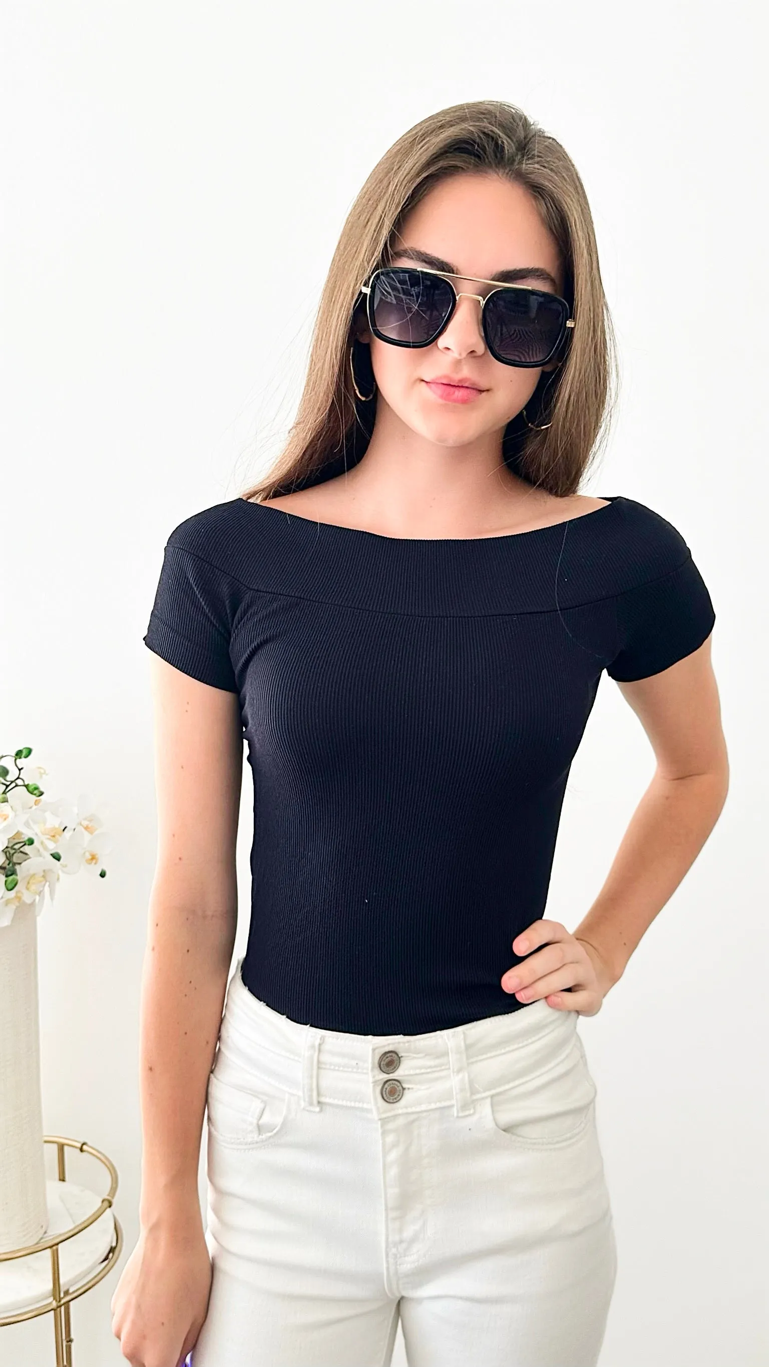 Brazilian Boatneck w/ Cap Sleeves Top