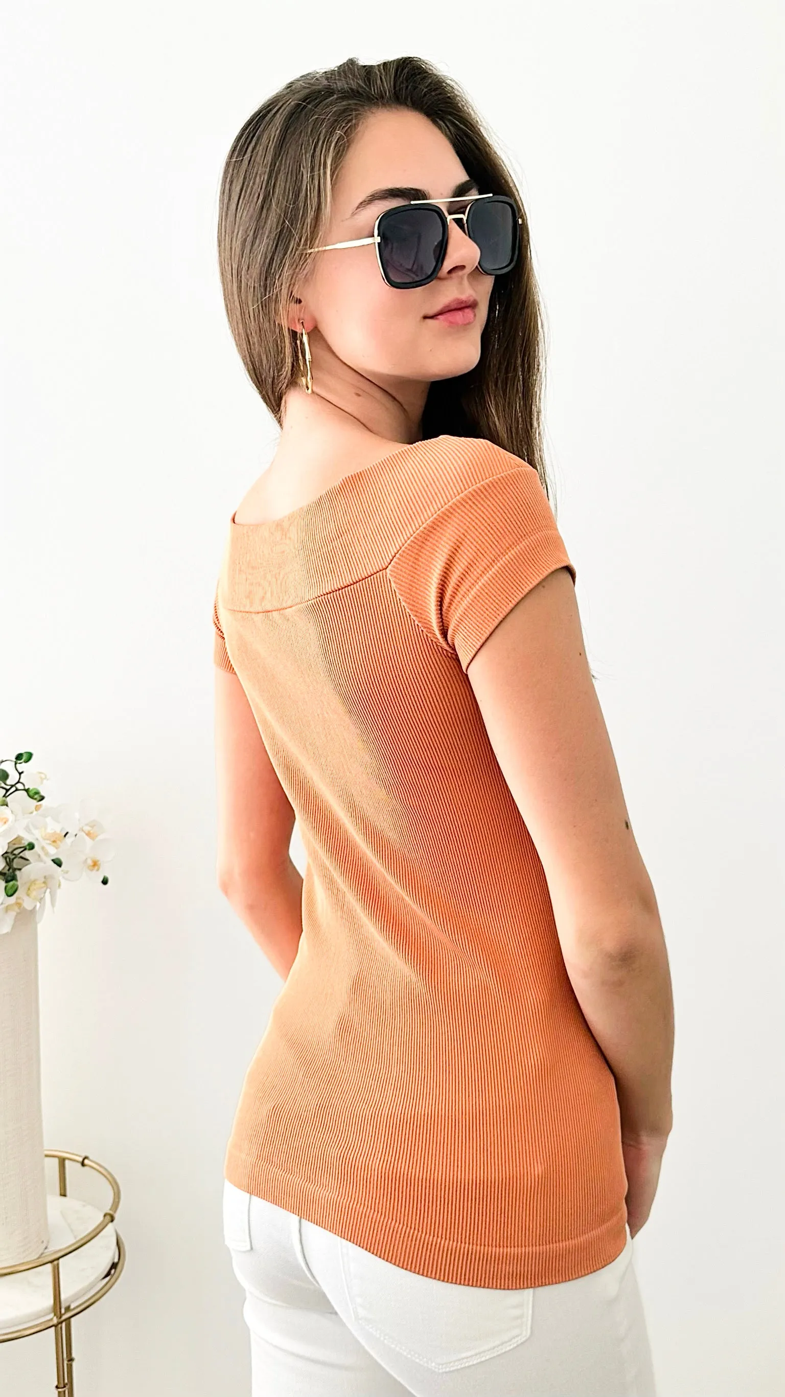 Brazilian Boatneck w/ Cap Sleeves Top