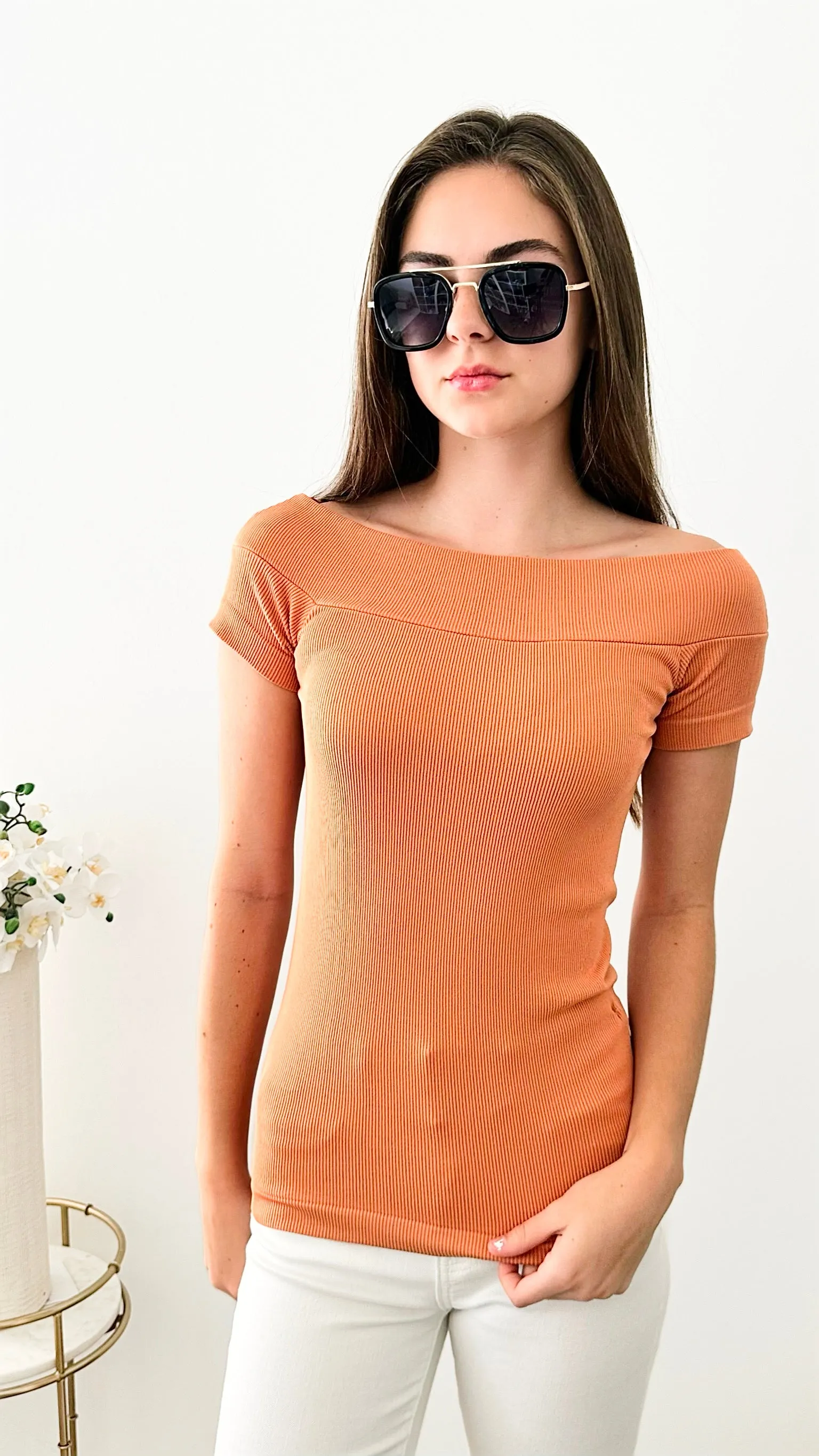 Brazilian Boatneck w/ Cap Sleeves Top