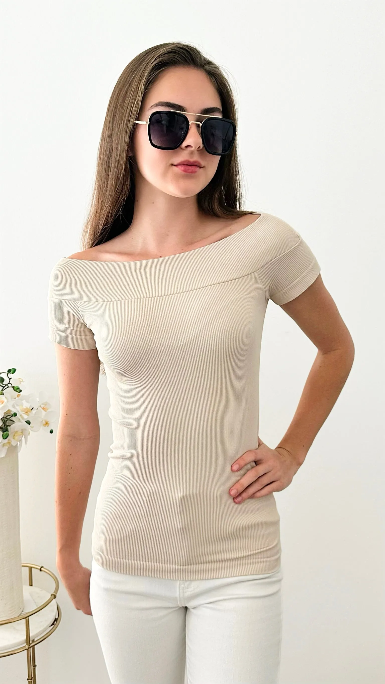 Brazilian Boatneck w/ Cap Sleeves Top