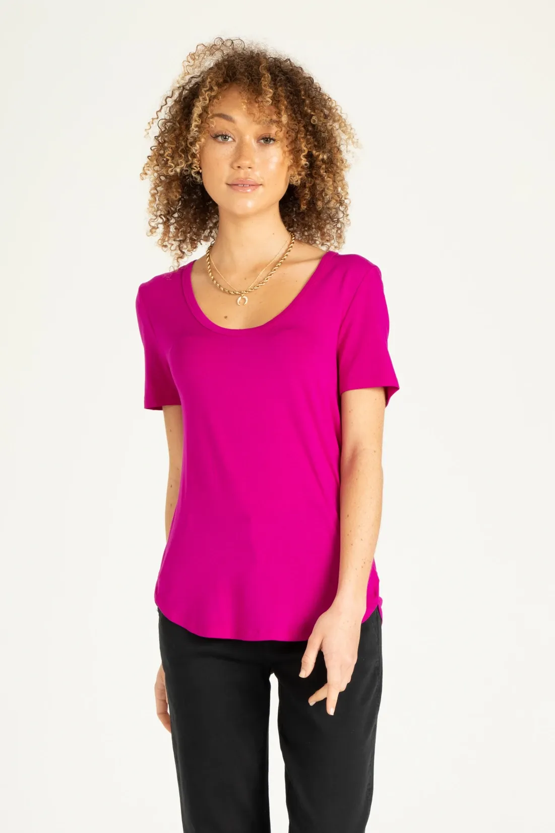 Catalina Scoop Short Sleeve Top