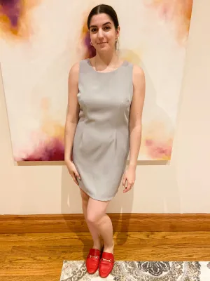 Essence Grey Tailored Sheath Dress - Medium