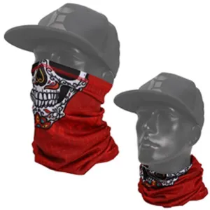 Exalt Neck Gaiter Mask / Face Cover - Sugar Skull Red