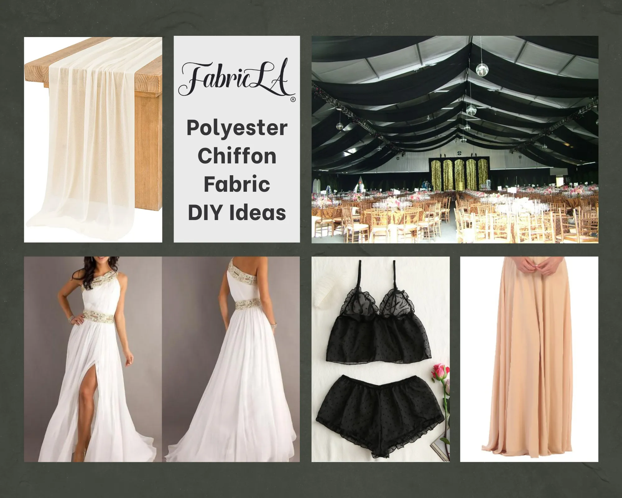 FabricLA Hi Multi Chiffon Fabric | Navy Dark