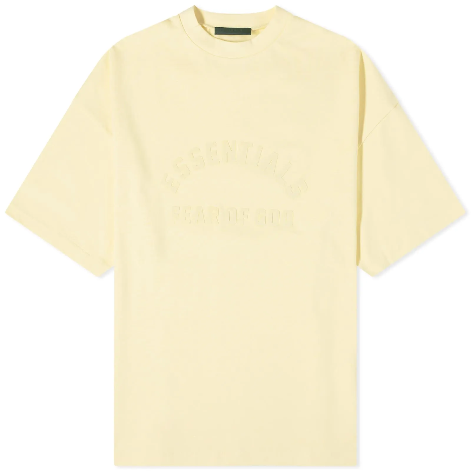 Fear Of God Essentials Spring Printed Logo Tee in Garden Yellow