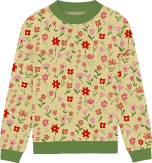 Flower Patch Knit Crewneck