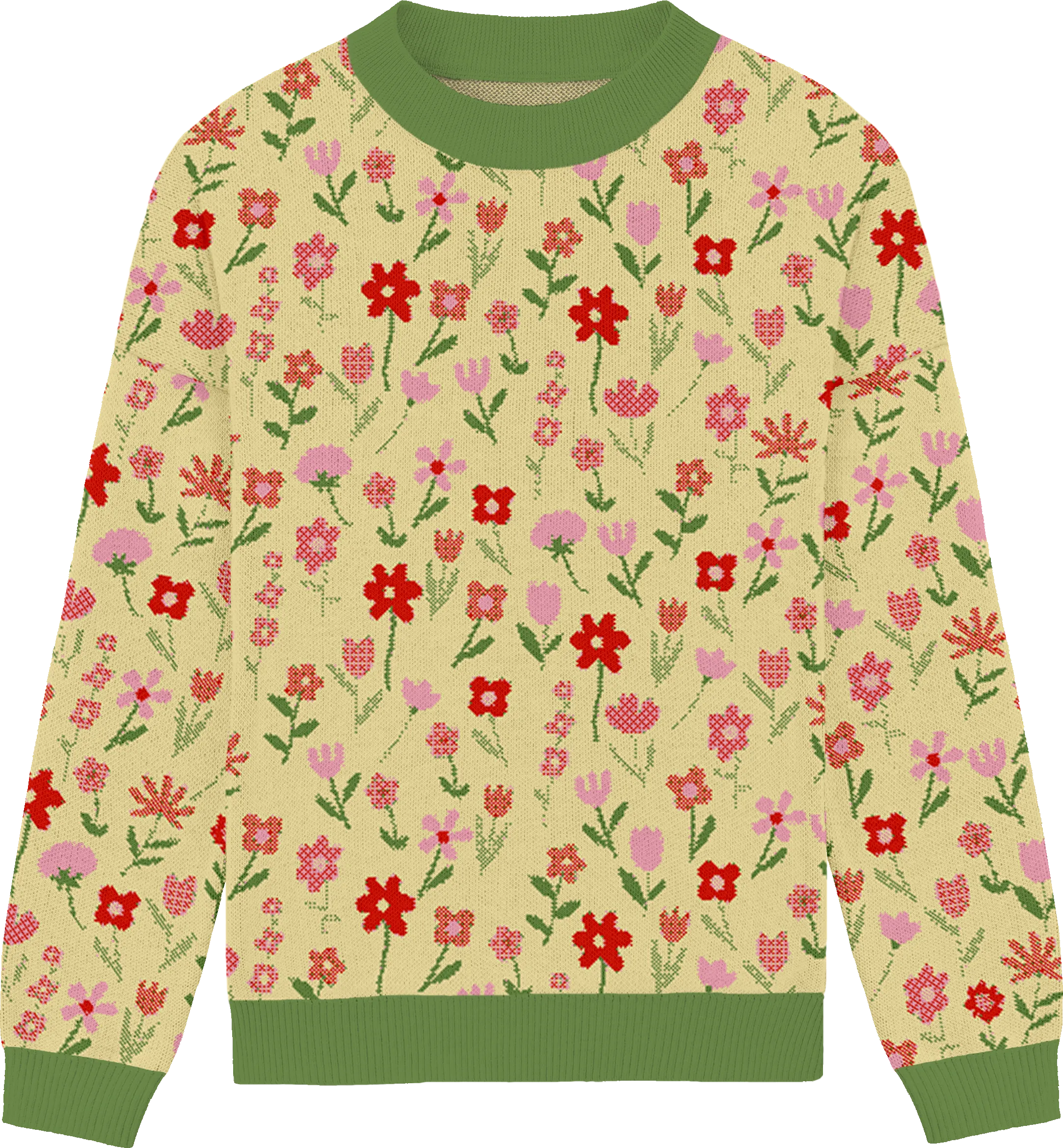 Flower Patch Knit Crewneck