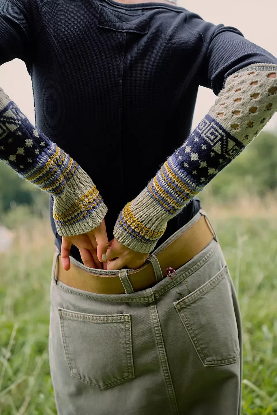 Free People Cozy Craft Cuff  - Black Combo