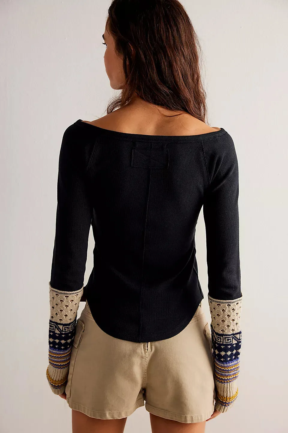 Free People Cozy Craft Cuff  - Black Combo