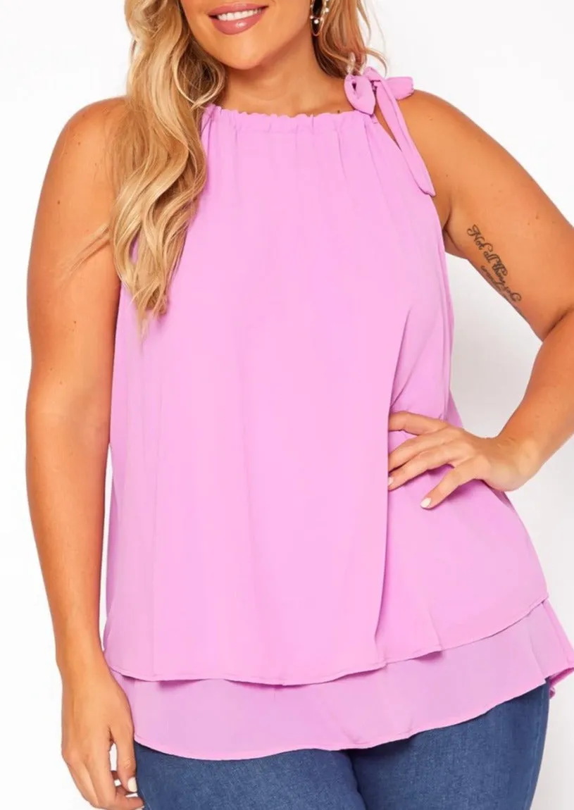 Hi Curvy Plus Size Chiffon Cami Blouse