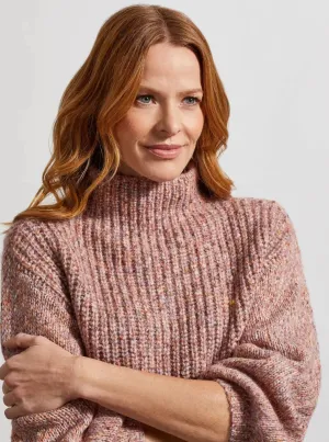 High Funnel Neck Oversized Sweater [Rose Blush-7898O]