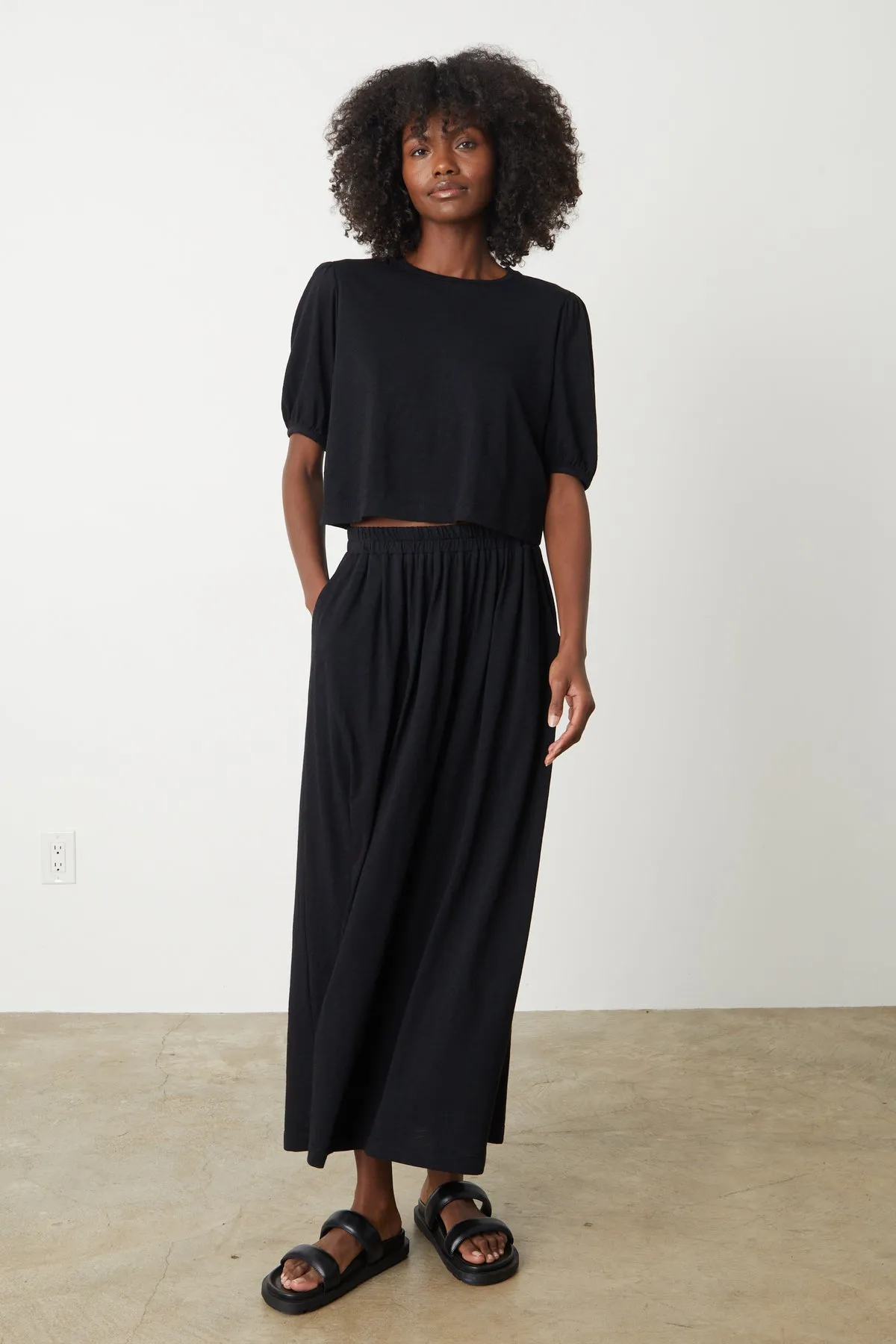 HILARY PUFF SLEEVE CROPPED TEE