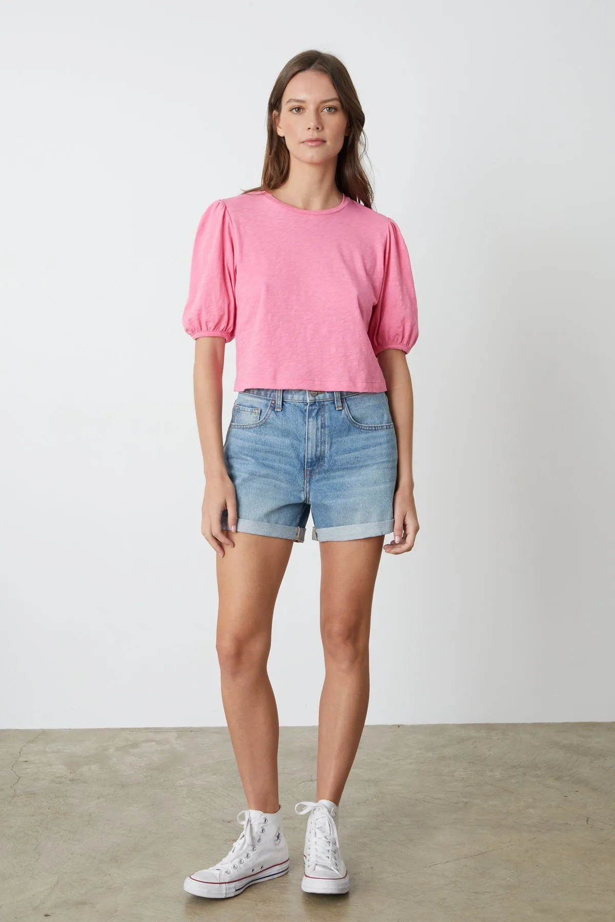 HILARY PUFF SLEEVE CROPPED TEE