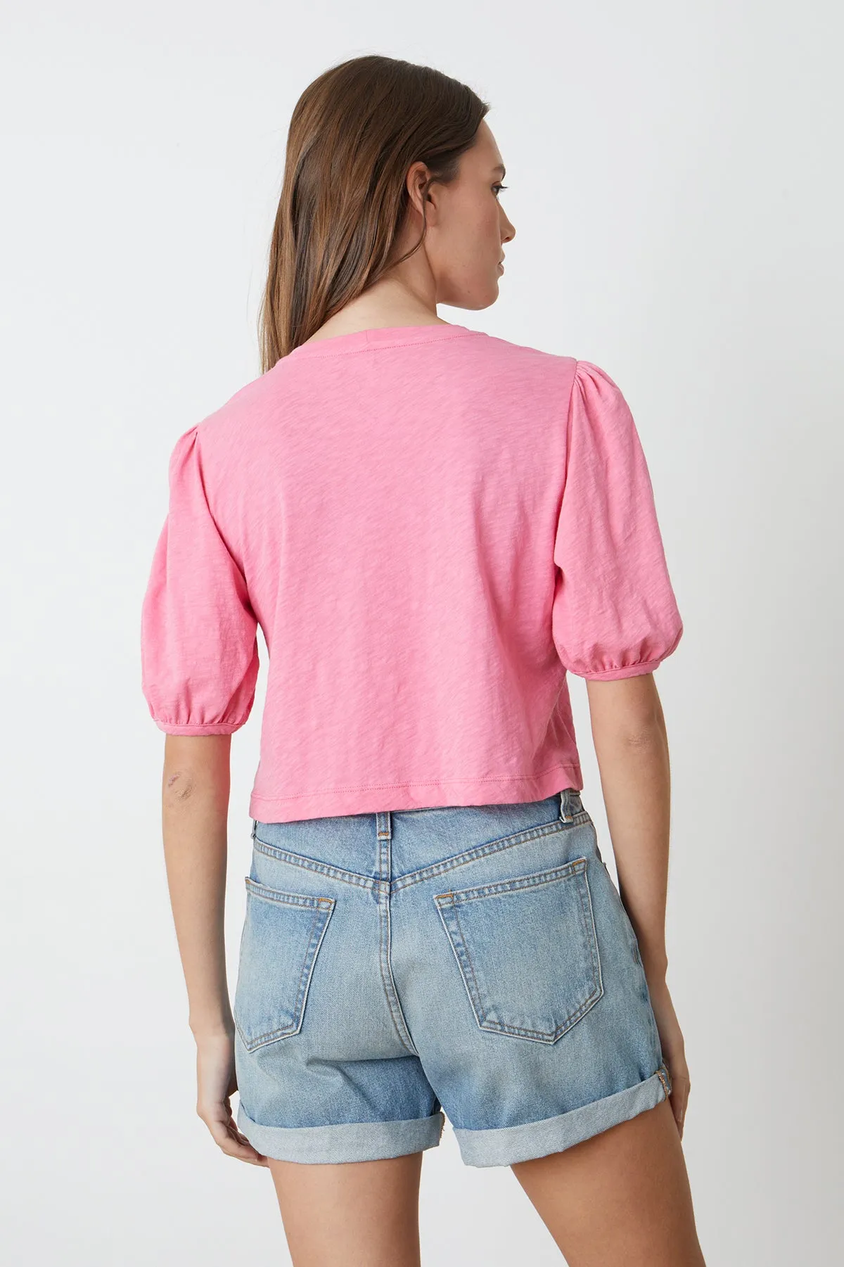 HILARY PUFF SLEEVE CROPPED TEE