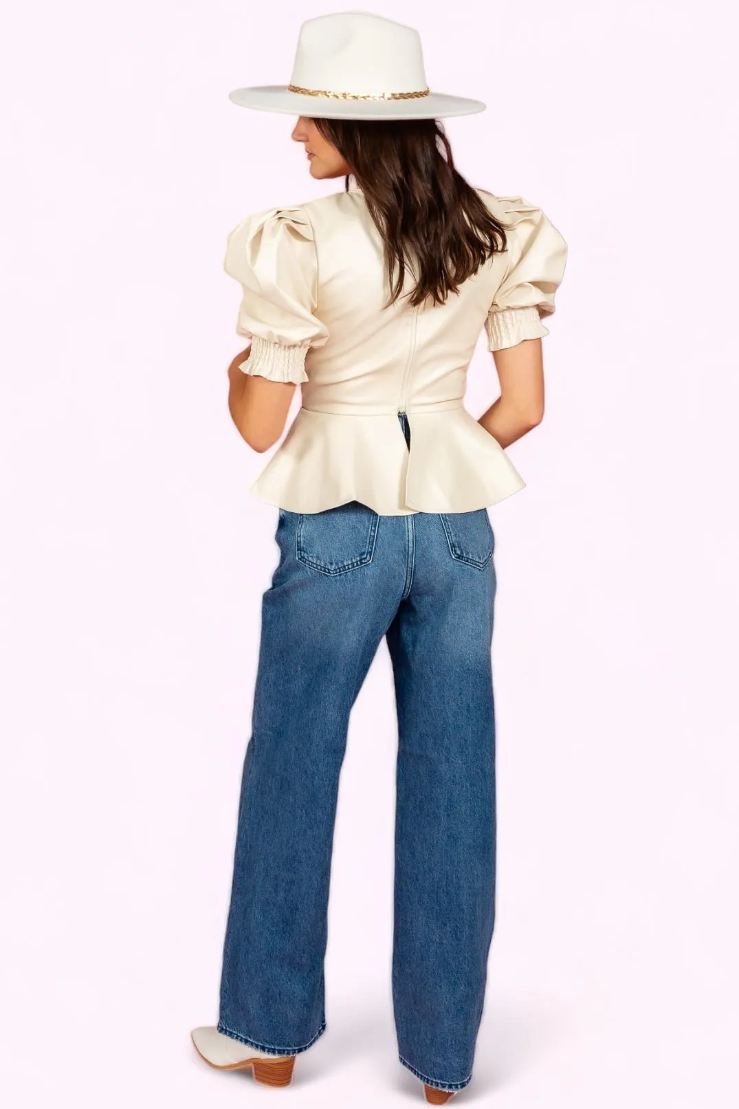 Let's Get It On Top Faux Leather Top