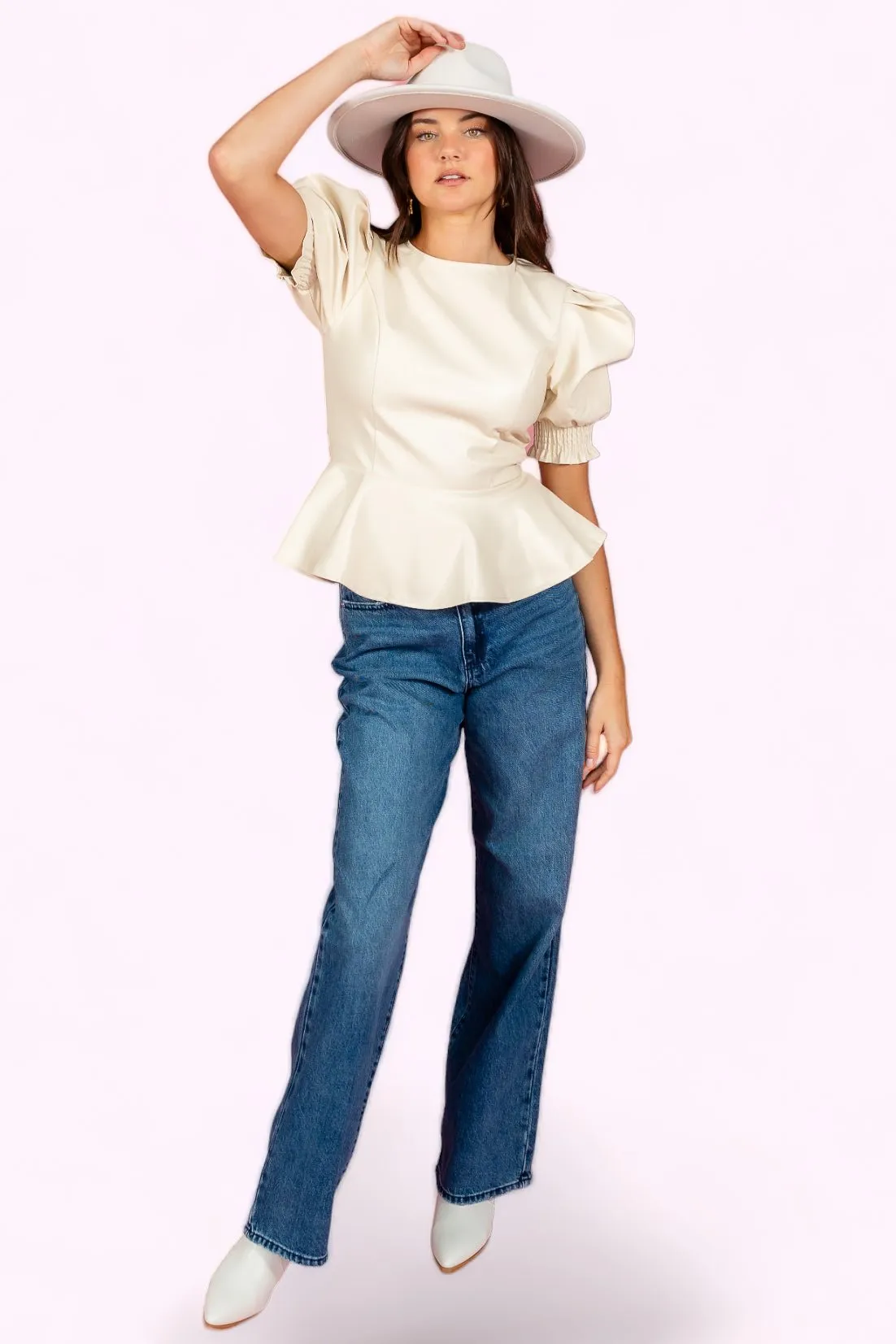 Let's Get It On Top Faux Leather Top