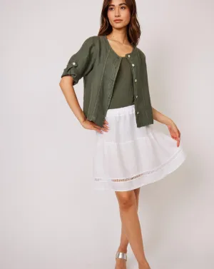 Linen Ladder Trim Skirt: Size S