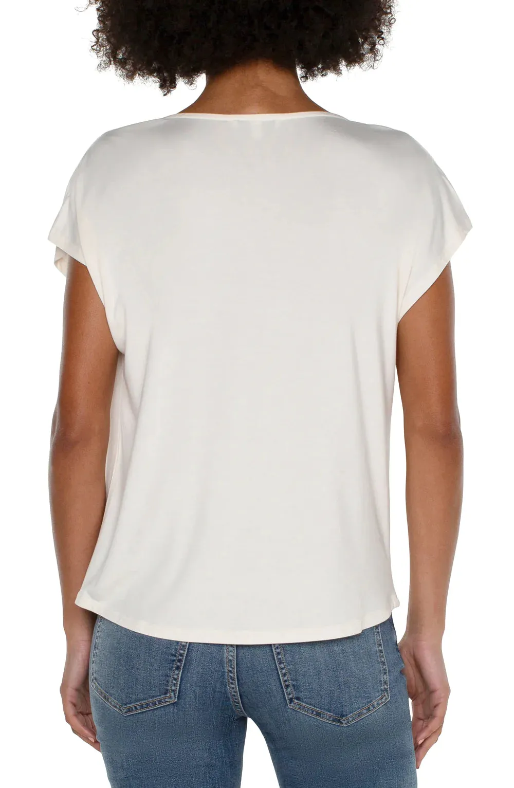 LP8B65 High Low Cowl Neck Top