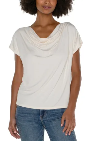 LP8B65 High Low Cowl Neck Top