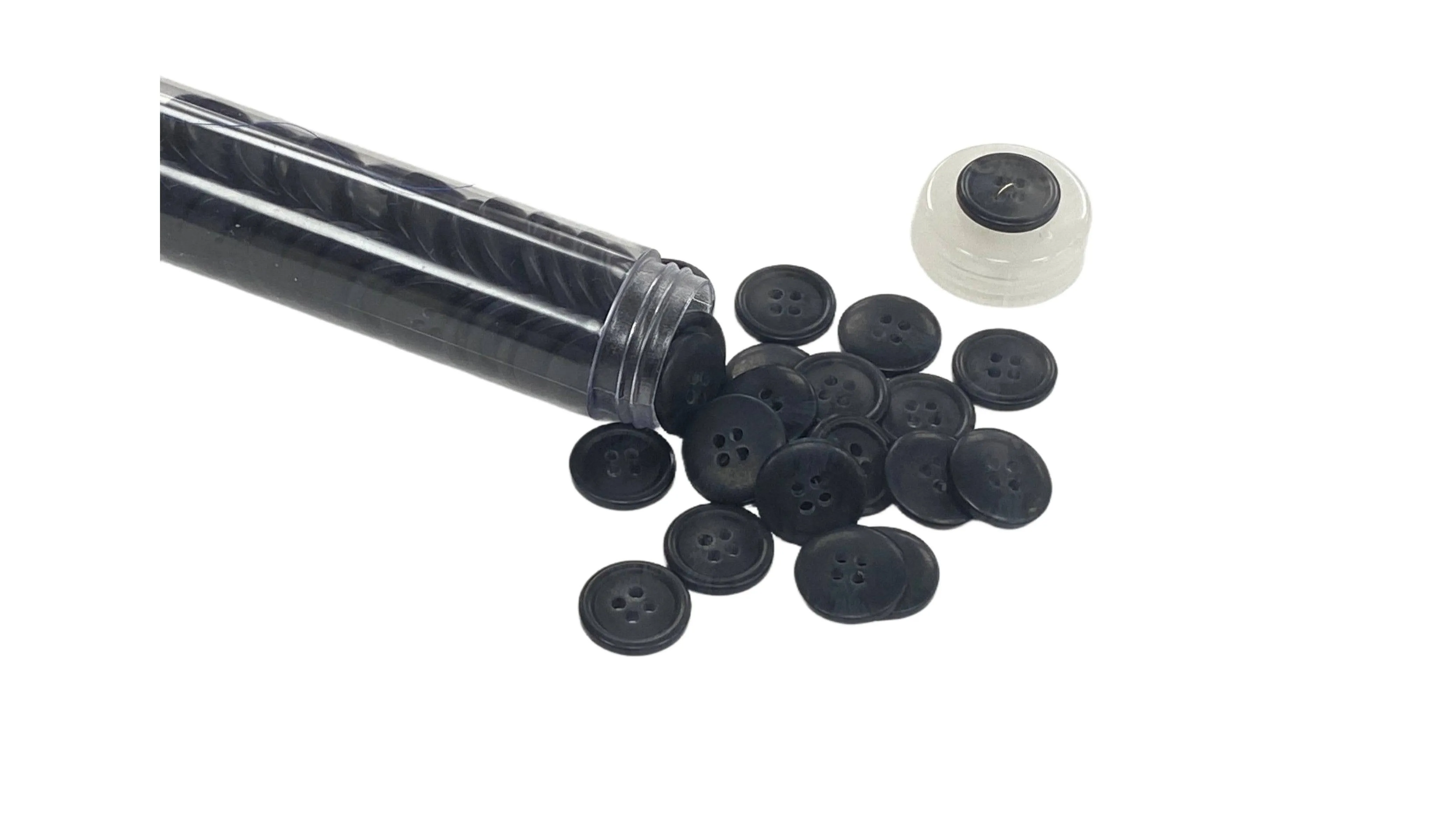Marble Effect Round Ridged Buttons - Flat