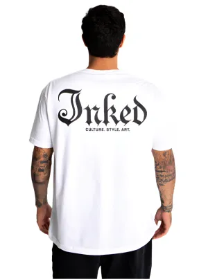 Men's Inked Mag Logo V-Neck Tee - White