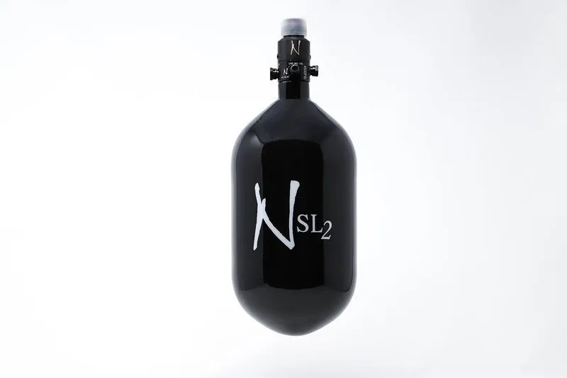 Ninja 68ci 4500psi SL2 HPA Paintball Tank - Black w/ White Logo