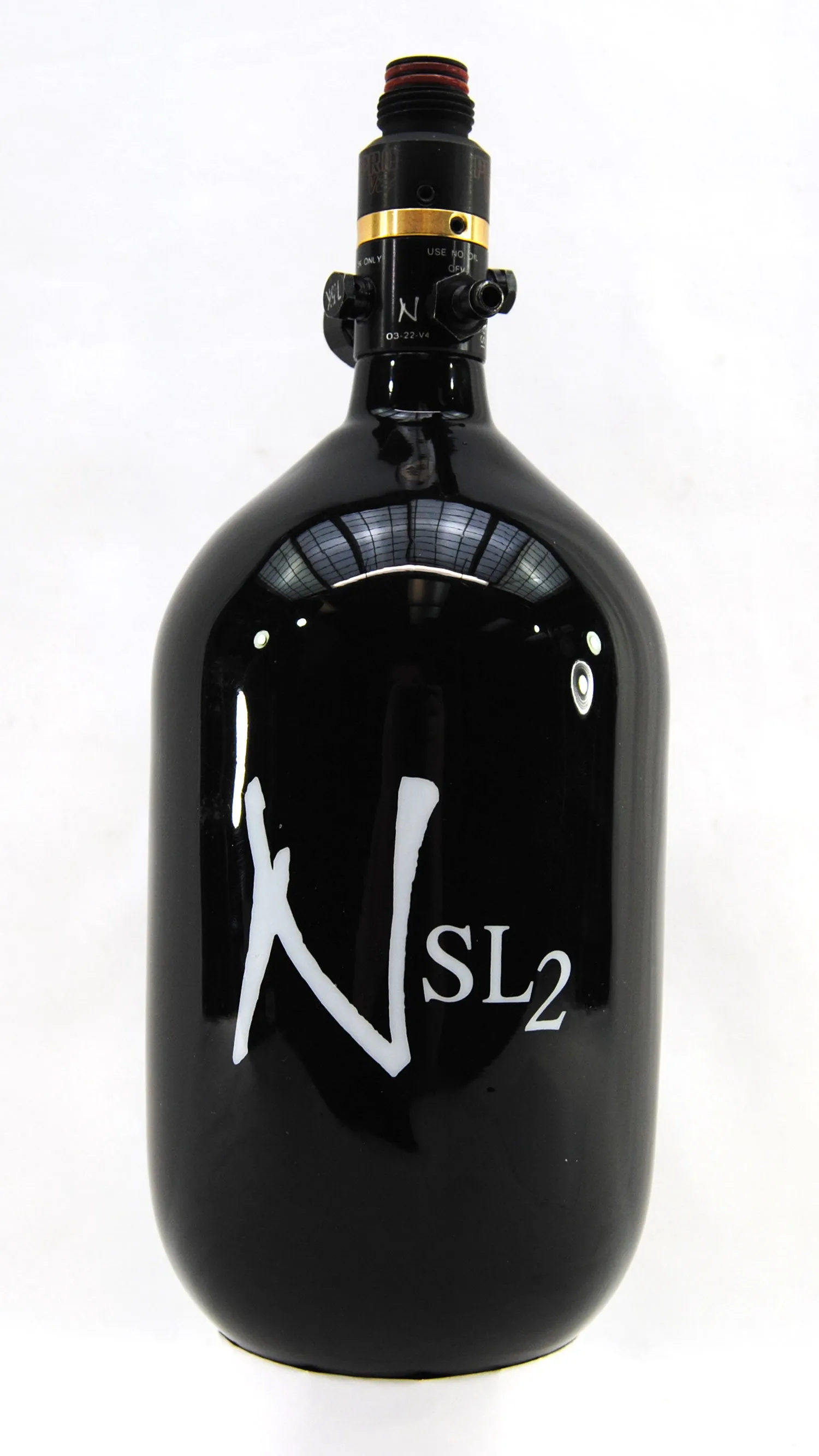 Ninja 68ci 4500psi SL2 HPA Paintball Tank - Black w/ White Logo