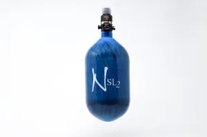 Ninja 68ci 4500psi SL2 HPA Paintball Tank - Blue w/ White Logo - Pro V2 Reg