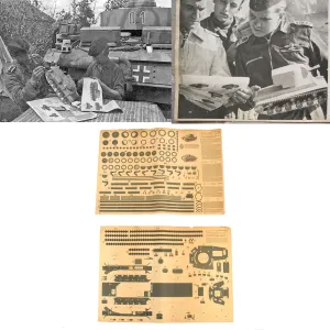 Original German WWII Unused Panzerkampfwagen II 1:20 Scale Paper Model Training Set by Dr. M. Matthiesen & Co. dated 1942 - 2 Build Sheets