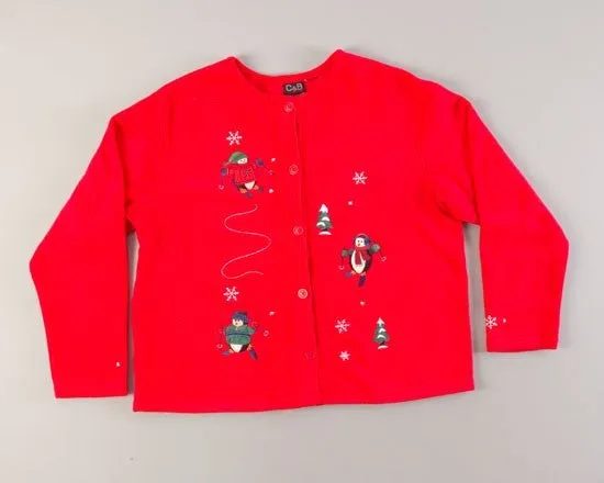 Penguin Slalom-Large Christmas Sweater