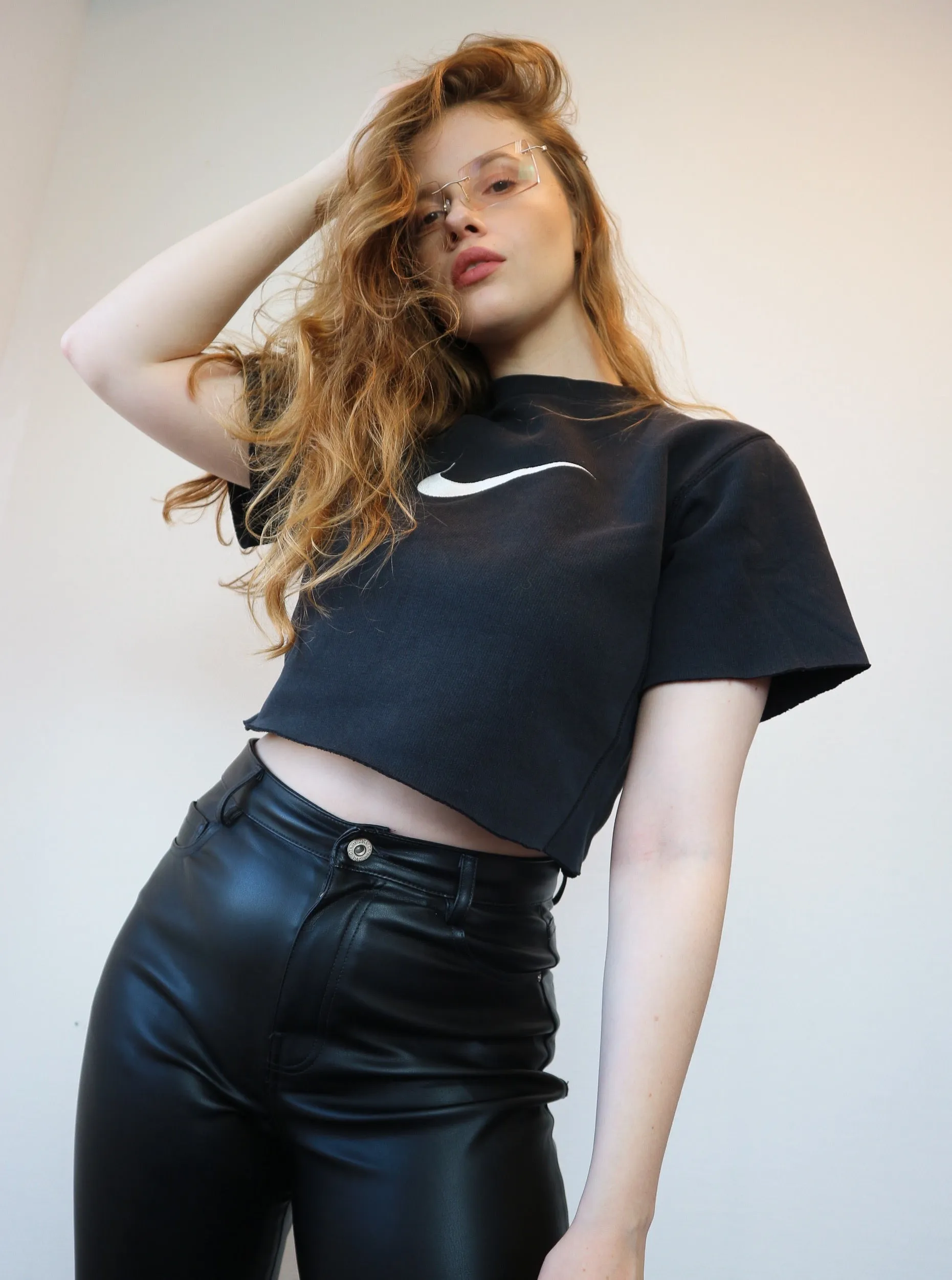 Reworked Nike Cropped Sweater Shirt S