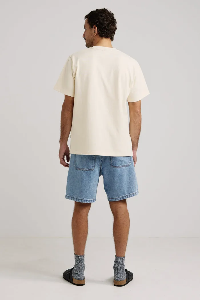 Rhythm Heavy Vintage Pocket Emblem Ss T Shirt - NATURAL